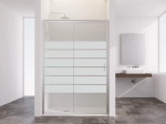 Paroi de douche coulissante, Largeur 95 à 181 cm, Hauteur 195 cm, verre sérigraphie semi opaque, sécurité et traité anti-calcaire STOCK DISPONIBLE livraison offerte et rapide.